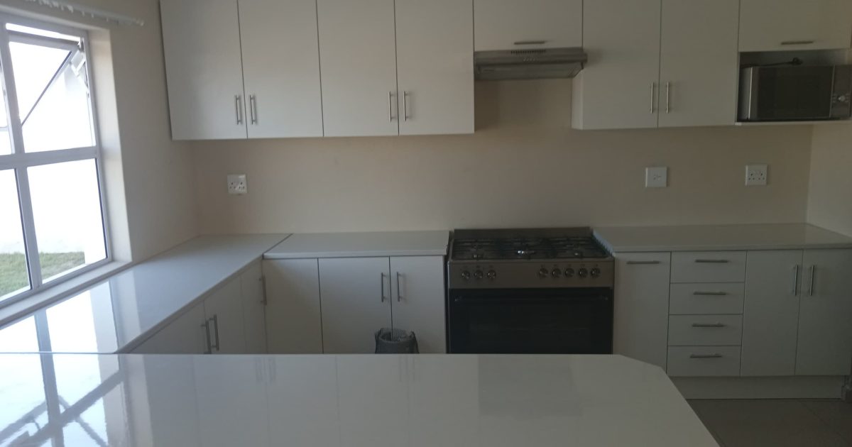 Completed built-in kitchen cupboards and counters in a Cape Town home