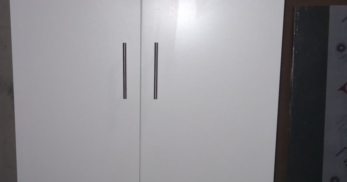 Two-door melamine cupboard ready for delivery in Cape Town